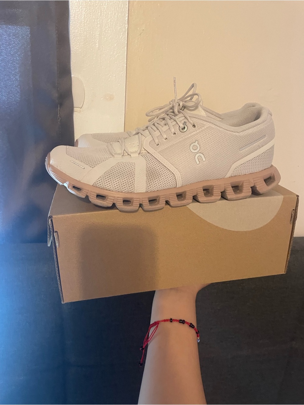 On Running White/Cream Lightweight Running Sneakers